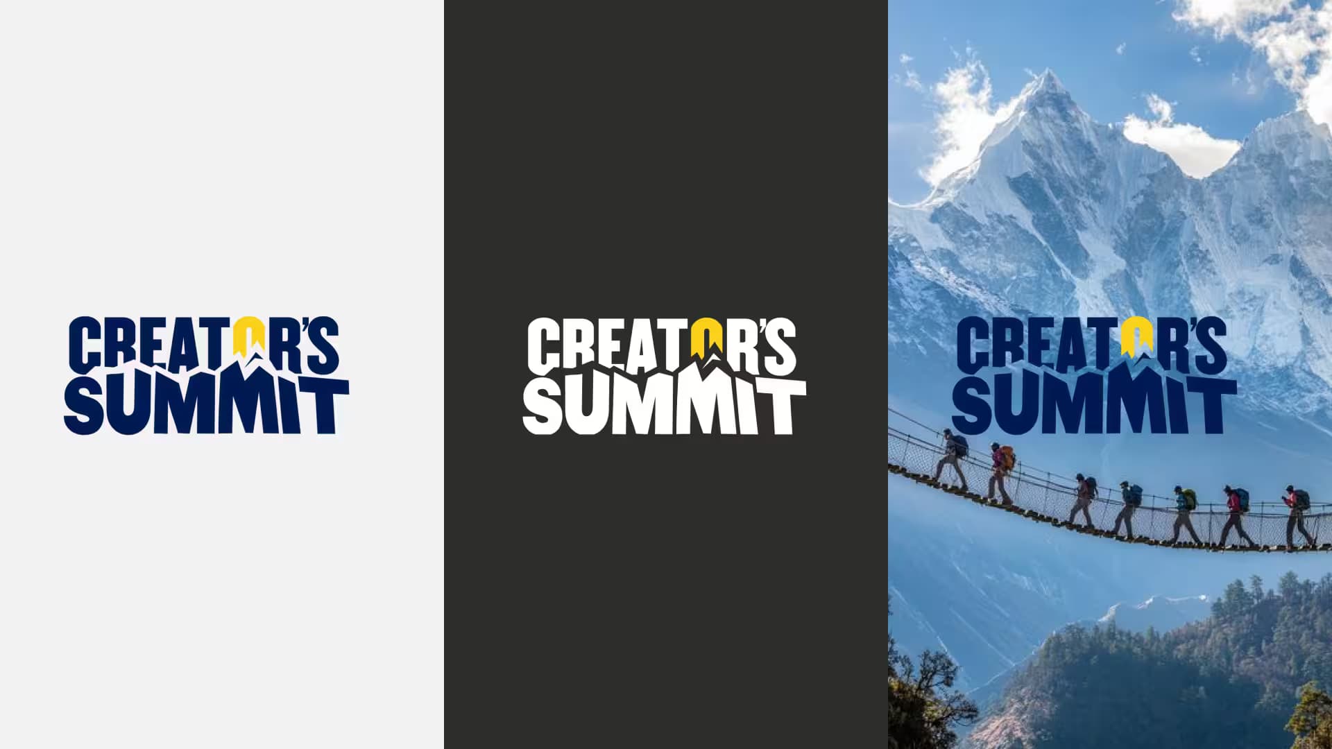 Color palette and brand consistency examples for the Creator's Summit identity
