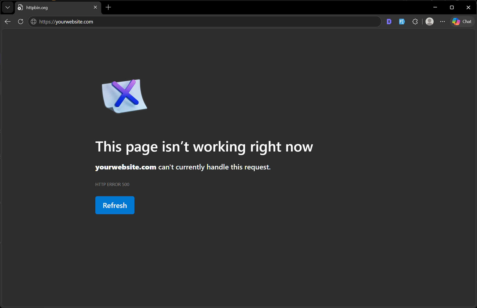 500 Internal Server Error page