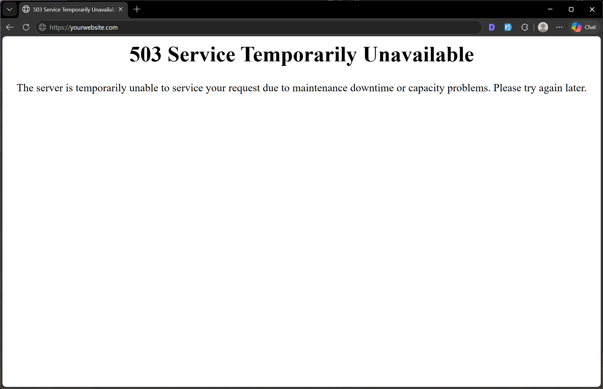 503 Service Unavailable error page